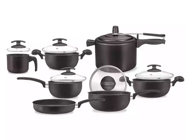 Conjunto Fortaleza Flon com Panela de Pressão Black 7 Peças