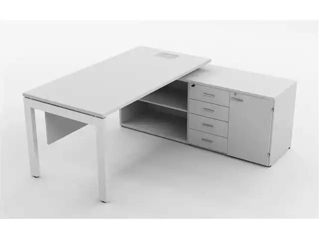 Mesa Gerencial Trave 170X160 Branca Direita