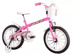 Bicicleta Infantil Track Bikes Monny com Cestinha Aro 16 Rosa