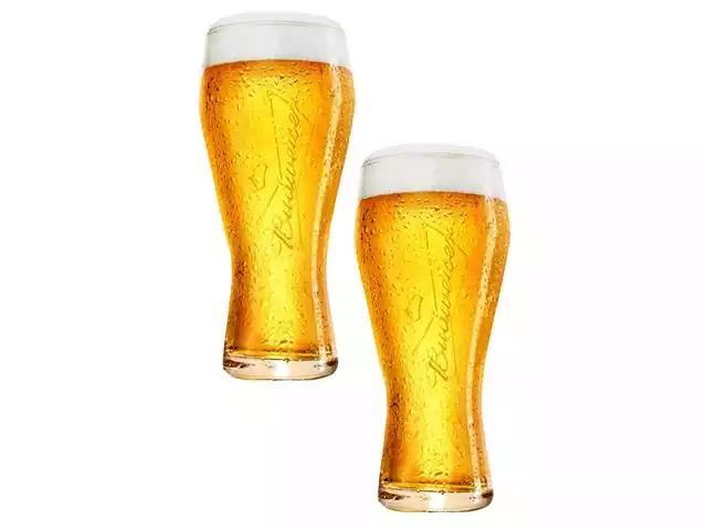 Jogo de Copos de Vidro para Cerveja Budweiser 2 Unidades de 400ml
