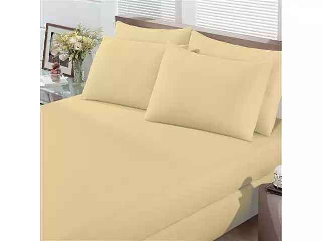 Jogo de Cama Casal Buettner Basic Liso Amarelo 3 Peças