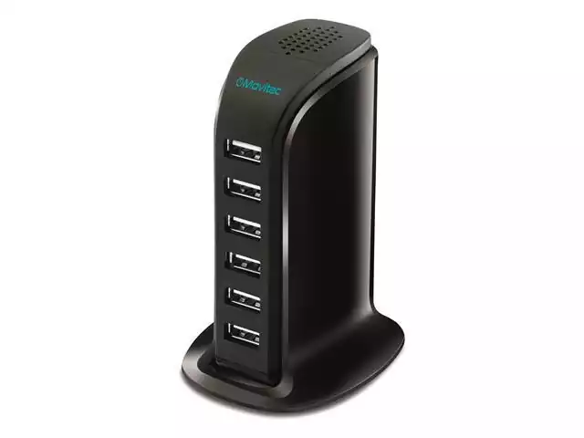 Carregador de Tomada Movitec Hub 6 Portas de Carga USB Bivolt