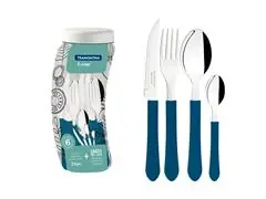 Conjunto de Talheres Tramontina Leme Azul Oceano 24 Peças - 1