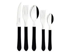 Faqueiro Tramontina Leme Lâminas em Aço Inox e Cabos Preto 20 Peças - 0