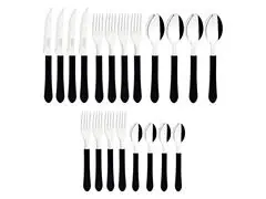 Faqueiro Tramontina Leme Lâminas em Aço Inox e Cabos Preto 20 Peças - 1