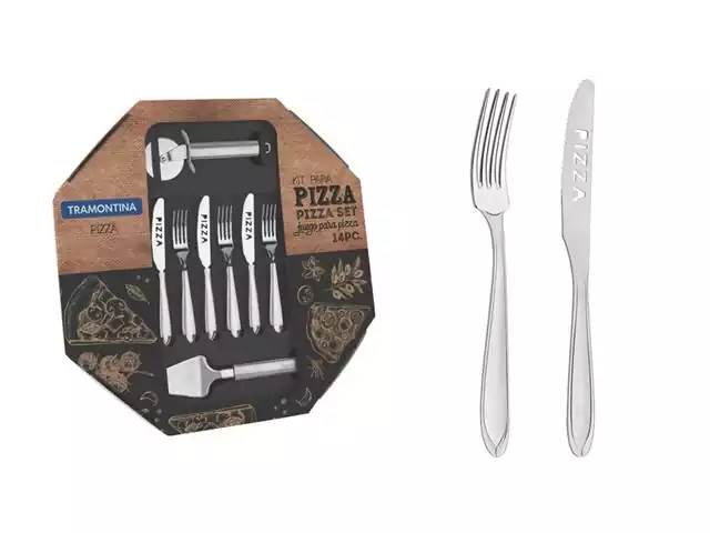 Kit para Pizza Tramontina Laguna em Aço Inox 14 Peças