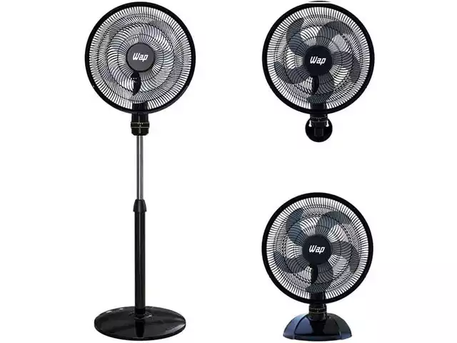 Ventilador 3 em 1 WAP Rajada Turbo W130 50cm 5 Pás Preto