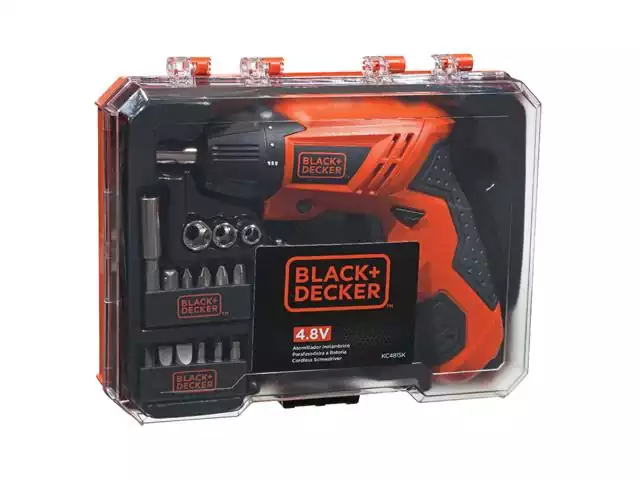 Kit Parafusadeira a Bateria Black&Decker 1/4" com LED 15 Acessórios