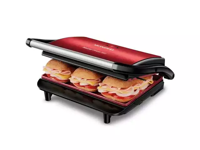 Grill Elétrico Mondial PG-01-RC Master Press Inox Red