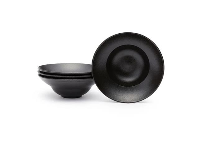 Plato Hondo Gourmet VOLF 23 cm x 4 Negro