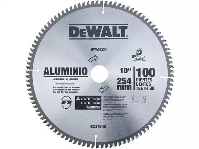 Disco de Serra DeWalt Esquadria Alumínio 10" 100D