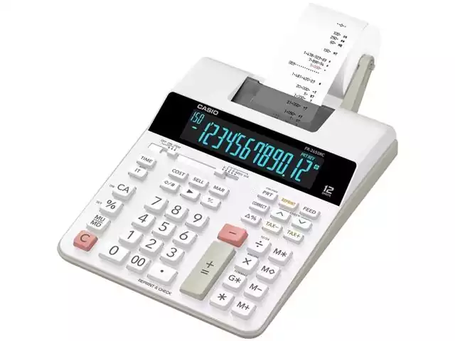 Calculadora de Mesa Casio FR2650RC com Bobina Branca
