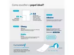 Papel Fotográfico Multilaser Matte A4 210x297mm 108g 50 Folhas PE043 - 1