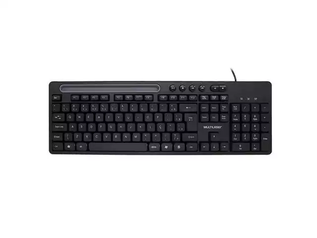 Teclado Multilaser Office USB Preto com Apoio para Smartphone TC262