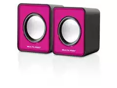 Caixa de Som Mini Multilaser 2.0 3W Rms P2/USB Rosa SP198 - 0