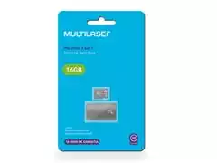 Pen Drive 2 em 1 Leitor USB + Cartão de Memória 16GB Multilaser MC162 - 1