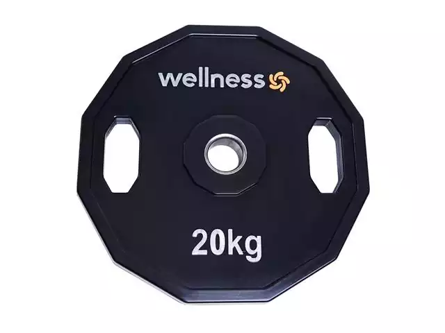 Anilha Olimpica Wellness Poliuretano 12 Faces 20 Kg WK018