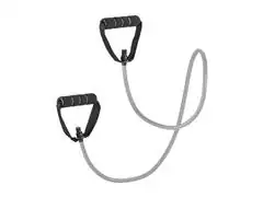 Extensor Atrio Fitness Toning Tube Elástico com Alça Cinza/Preto ES223