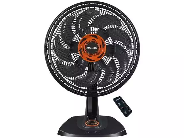 Ventilador de Mesa Mallory Neo Air Total Control Preto e Laranja