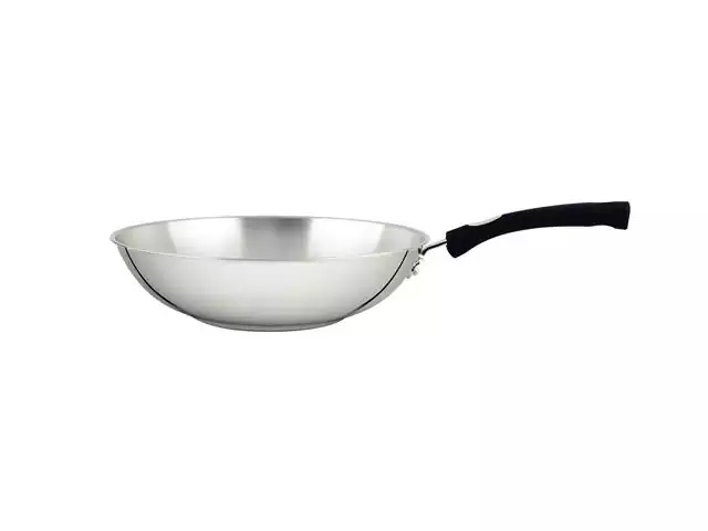 Panela Wok Tramontina Solar Silicone em Aço Inox com Fundo Triplo 28CM