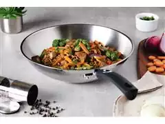 Panela Wok Tramontina Solar Silicone em Aço Inox com Fundo Triplo 28CM - 1