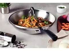 Panela Wok Tramontina Solar Silicone em Aço Inox Tampa de Vidro 28CM - 2