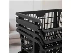 Cesto Expositor Presto Empilhável 5 Unidades 57x28x42cm Preto - 5