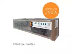 Kit Estante Gaveteiro Presto com 27 Gavetas Bin Nº 5 Preto - 3