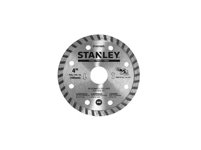 Disco Diamantado 4" Stanley 105mm Uso Serra Mármore Turbo