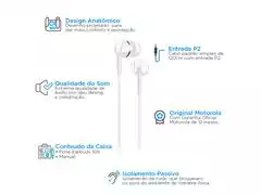 Fone de Ouvido Motorola Earbuds 105 Anti Ruído com Microfone Branco - 2