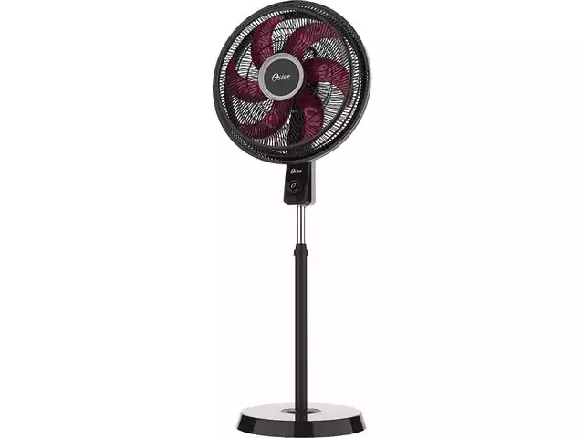 Ventilador de Coluna Oster Power Fresh 6 Pás 140W Preto/Vermelho